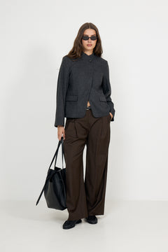 N-Monique Blazer - Dark Grey Melange