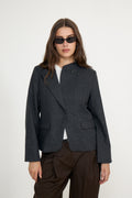 N-Monique Blazer - Dark Grey Melange