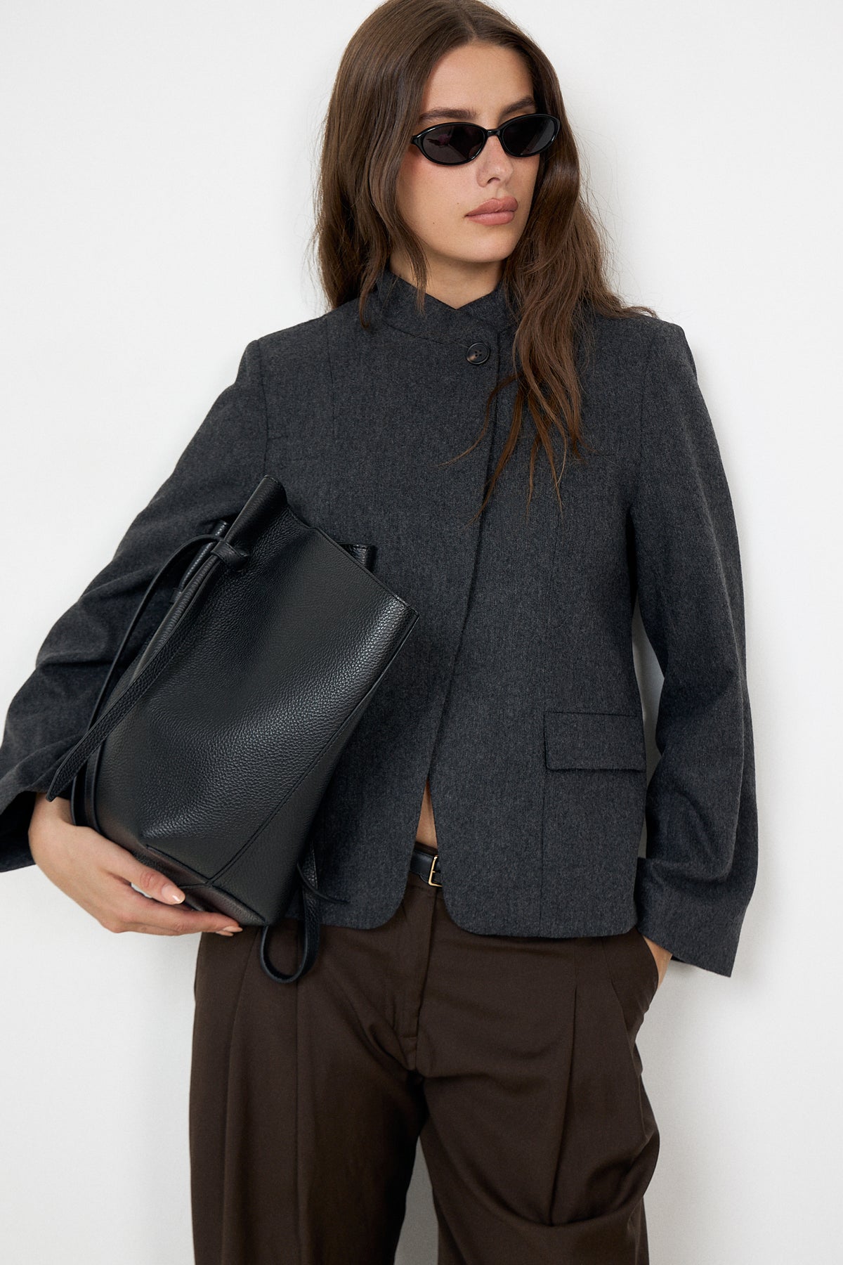 N-Monique Blazer - Dark Grey Melange