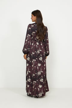 N-Lilith Maxi Dress - Dovie Burgundy Print