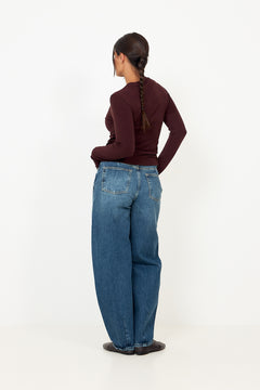 Lidie Ls Top - Burgundy Melange