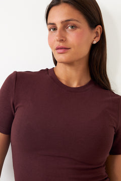 Lidie Ss Top - Burgundy Melange