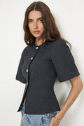 N-Kasaundra Blazer - Grey Herringbone