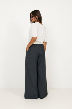 N-Kazia Mw Pants - Grey Herringbone