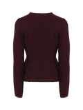 Marie Wool Peplum Sweater - Bordeaux