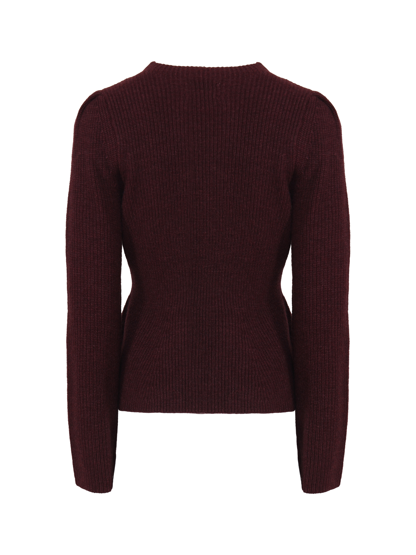 Marie Wool Peplum Sweater - Bordeaux