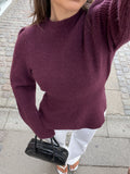 Marie Wool Peplum Sweater - Bordeaux