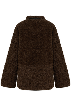 Ingrid B Faux Shearling Jacket - Dark Brown