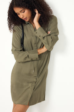 Jonna Reg Ls Short Dress - Kalamata