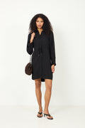 Jonna Reg Ls Short Dress - Black