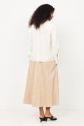 Jonna Reg Ls Open Collar Shirt - Egret