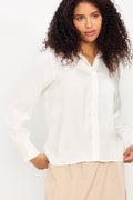 Jonna Reg Ls Open Collar Shirt - Egret