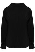 Jonna Reg Ls Open Collar Shirt - Black