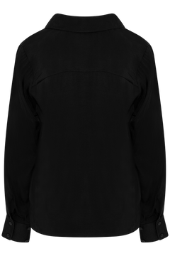Jonna Reg Ls Open Collar Shirt - Black