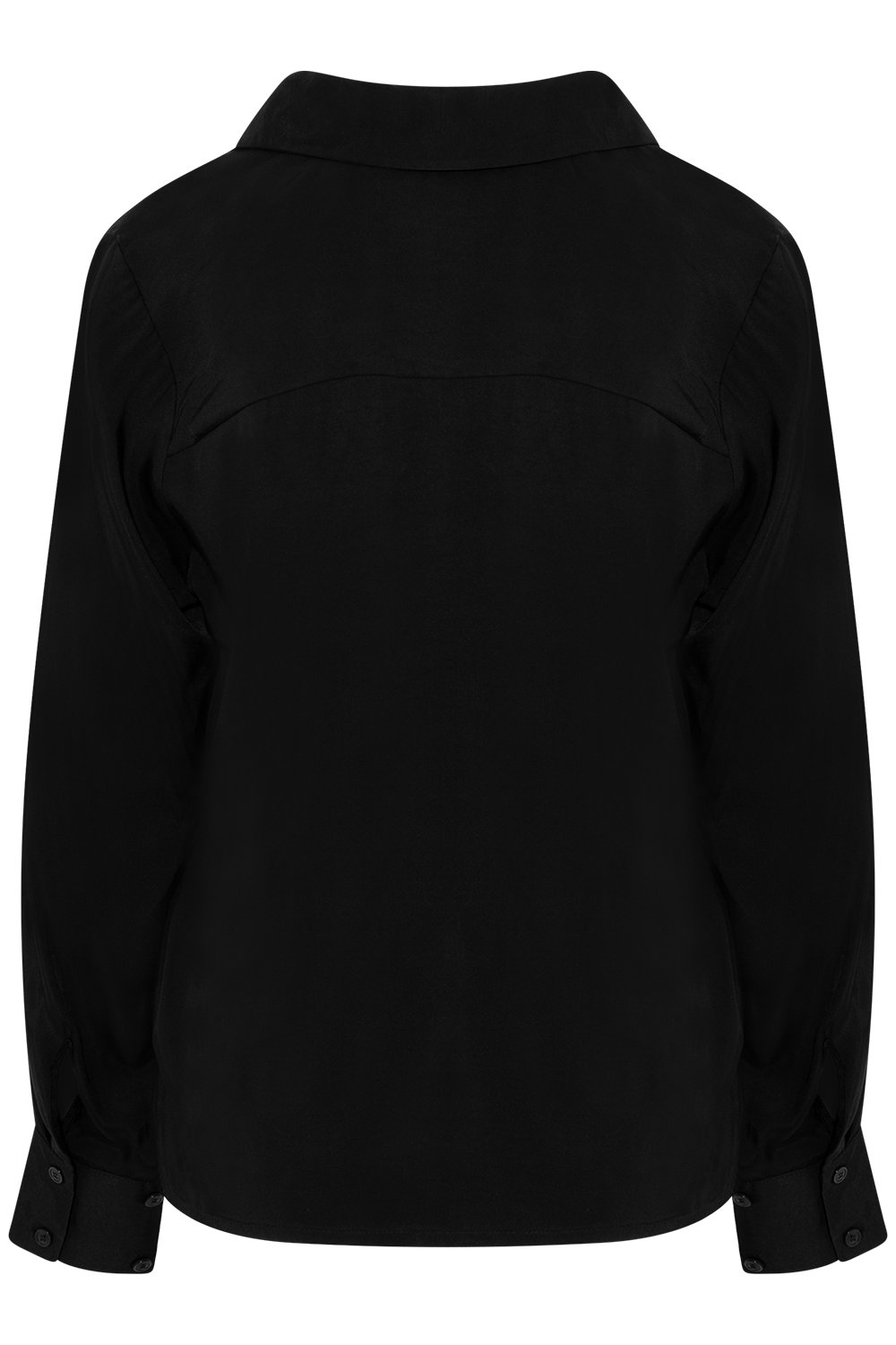 Jonna Reg Ls Open Collar Shirt - Black