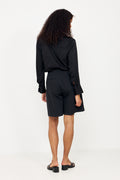 Jonna Reg Ls Open Collar Shirt - Black