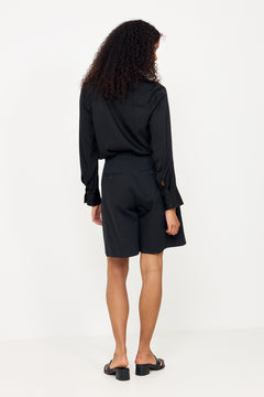 Jonna Reg Ls Open Collar Shirt - Black
