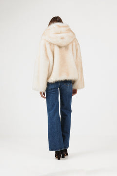 Astrid Faux Fur Jacket - Creme