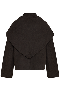 Stephanie Wool Scarf Jacket - Chocolate Brown