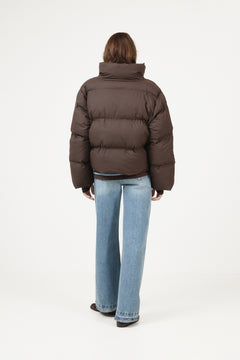Mary Puffer Bomber Jacket - Dark Brown