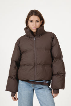 Mary Puffer Bomber Jacket - Dark Brown