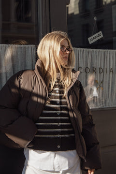 Mary Puffer Bomber Jacket - Dark Brown