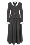 Knit Twill Midi Dress - Grey