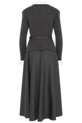 Knit Twill Midi Dress - Grey