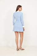 Ribbed Knit Mini Dress - Blue