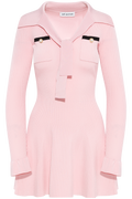 Viscose Knit Tie Mini Dress - Pink