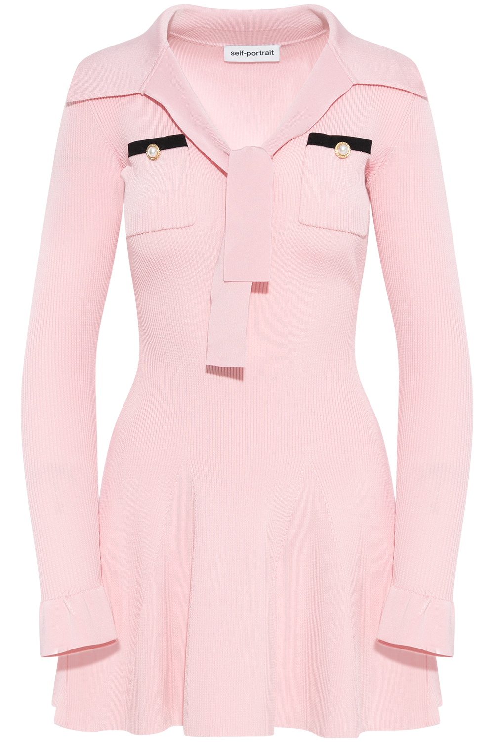 Viscose Knit Tie Mini Dress - Pink