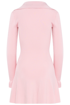 Viscose Knit Tie Mini Dress - Pink