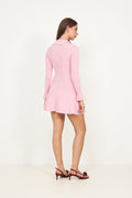 Viscose Knit Tie Mini Dress - Pink