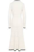 Pointelle Knit Long Cardigan - White