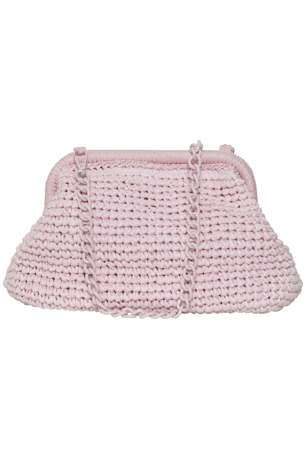 Rikke Raffia Clutch Bag - Light Pink