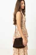 Rikke Raffia Clutch Bag - Dark Brown