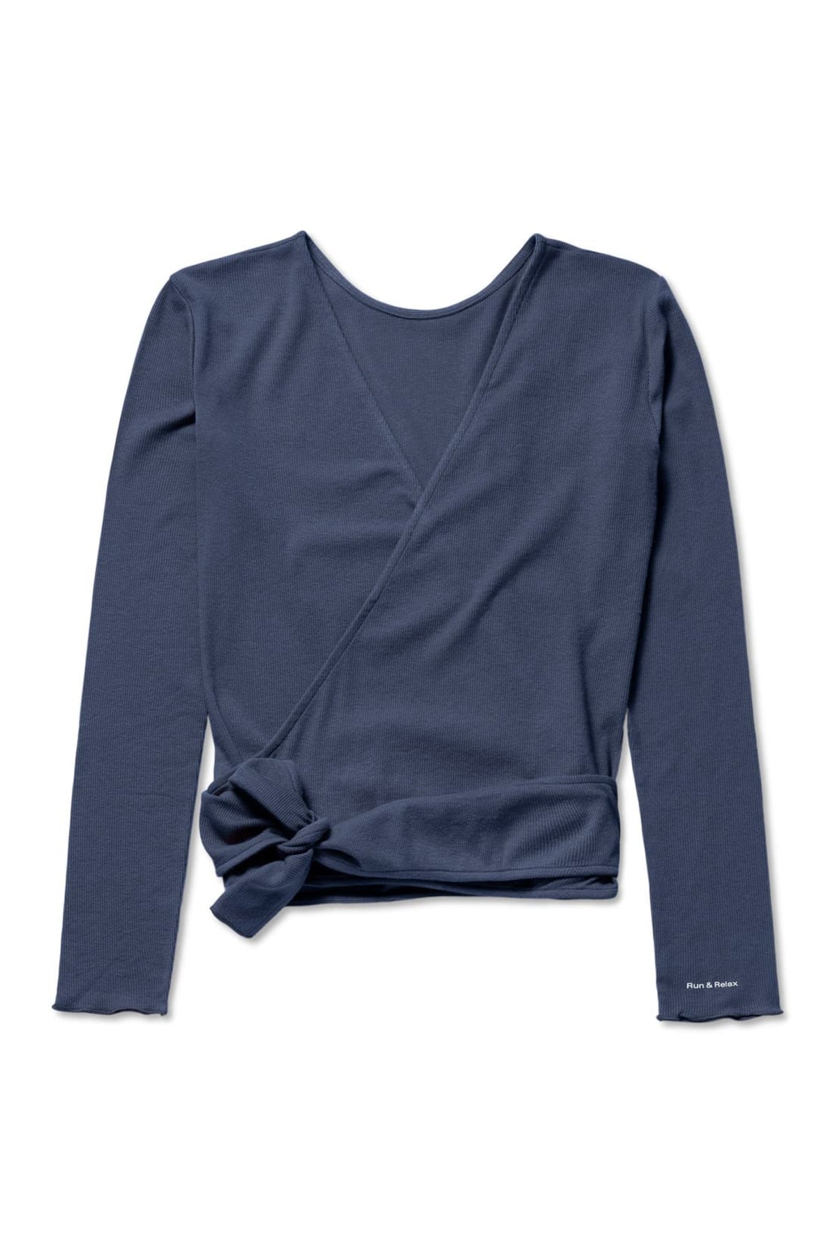 Basic Wrap Sweater  - Washed Blue