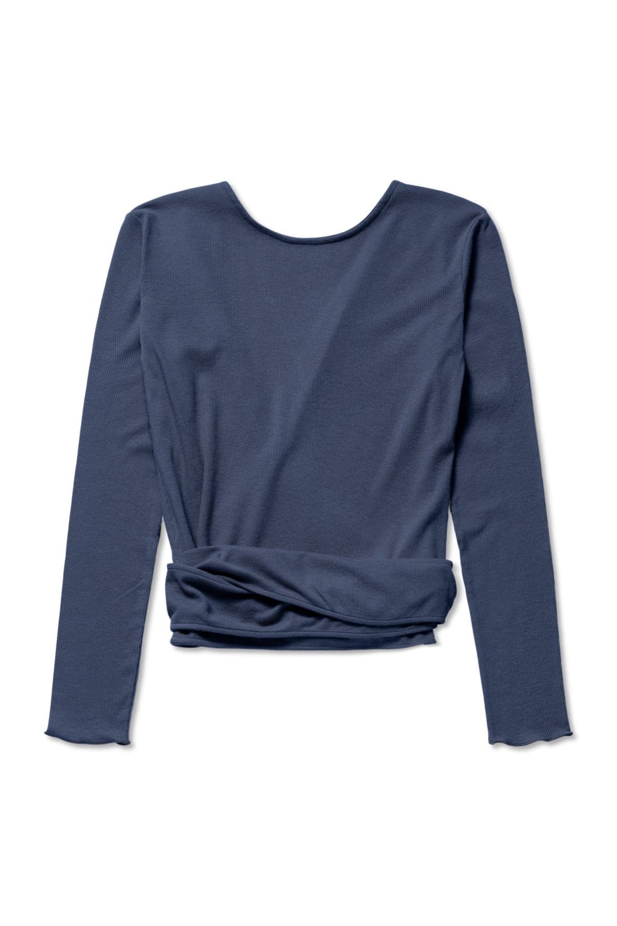 Basic Wrap Sweater  - Washed Blue