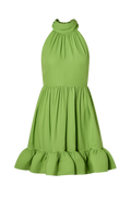 Fern Halterneck Ruffled Mini Dress - Lime