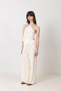 Lia Halterneck Crochet Top - Vanilla