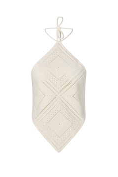 Lia Halterneck Crochet Top - Vanilla