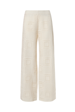 Aleya Wide Crochet Pants - Vanilla