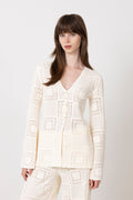 Mirella Fitted Crochet Cardigan - Vanilla