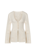 Mirella Fitted Crochet Cardigan - Vanilla