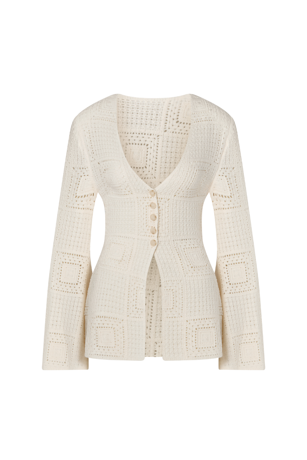 Mirella Fitted Crochet Cardigan - Vanilla