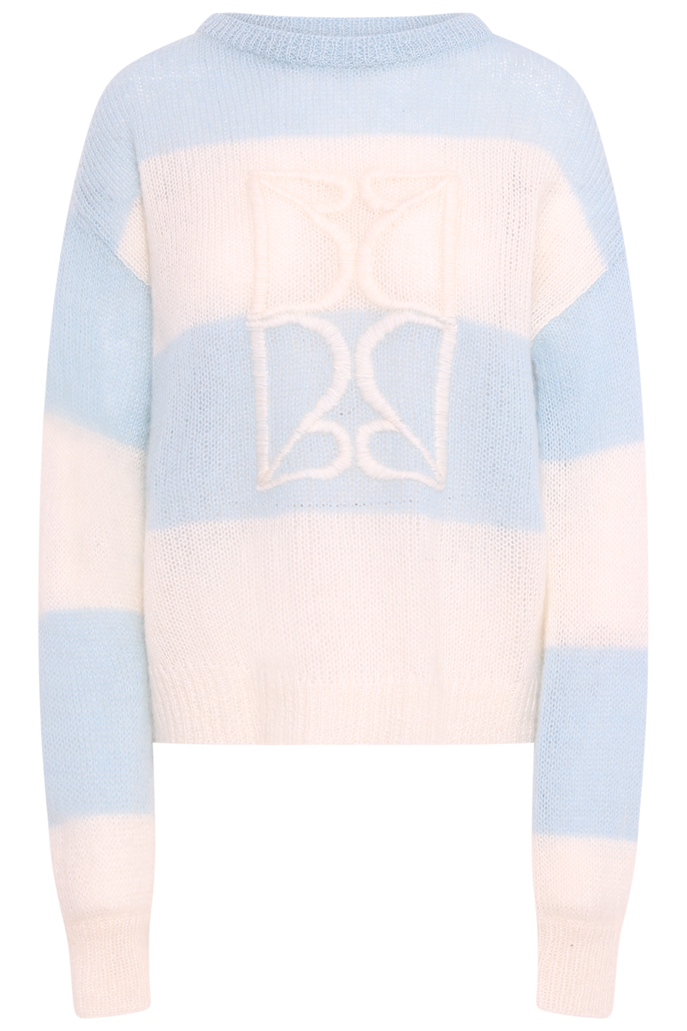 Mohair Stripe Sweater - Blue/Cream