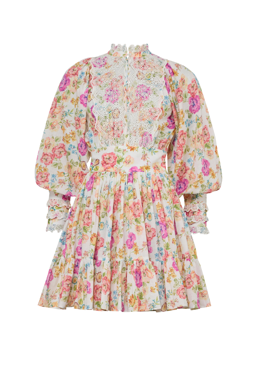Cotton Slub Mini Dress -  Flora