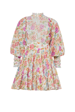 Cotton Slub Mini Dress -  Flora