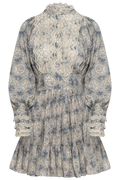 Cotton Slub Mini Dress - Blue Paisley