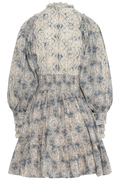 Cotton Slub Mini Dress - Blue Paisley